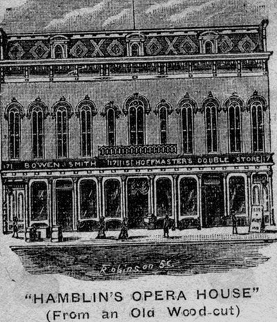Hamblin Opera House - Vintage Illustration (newer photo)